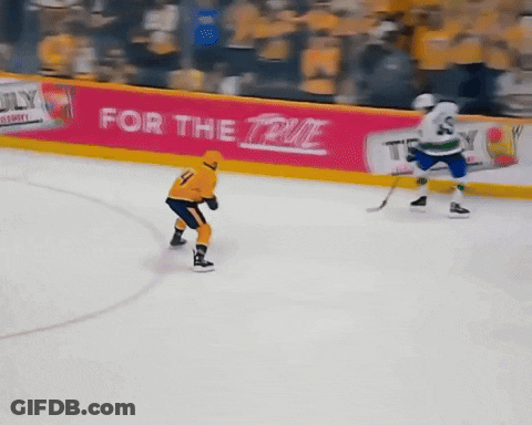 Hockey Game In Front Of True Sign GIF