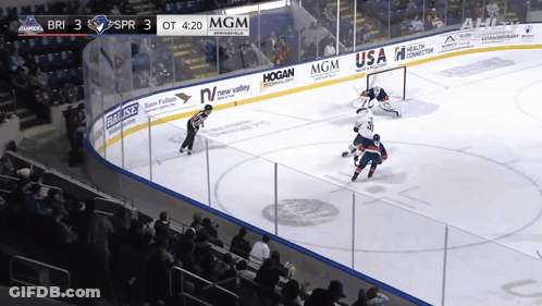 Hockey Game In Stadium Sponsored By MGM USA And Hogan GIF