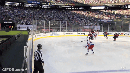 Hockey Game In Stadium With Betway Ads GIF