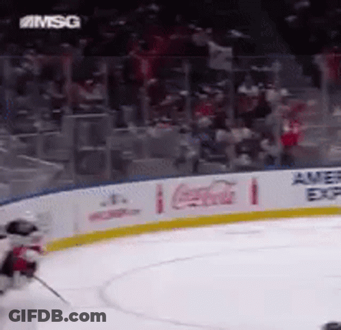 Hockey Game In Stadium With Coca Cola Sign GIF