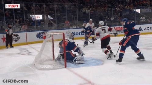 Hockey Game In Stadium With Ford Ads GIF