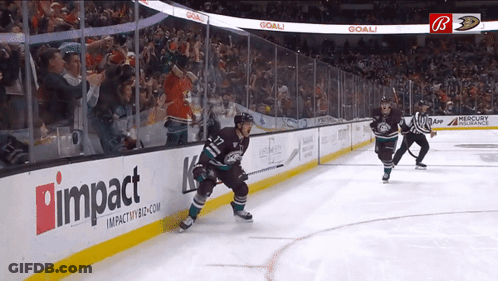 Hockey Game In Stadium With Impact Ad GIF
