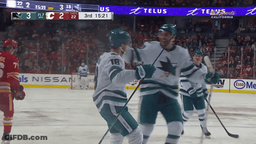 Hockey Game In Stadium With Telus Ad GIF