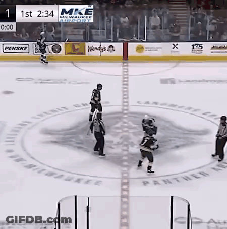 Hockey Game In Stadium With Wendy's Ad GIF