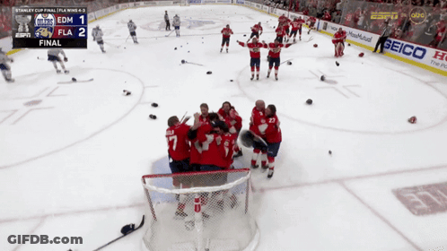 Hockey Game On ESPN Score Fla 2 To Edm 1 GIF