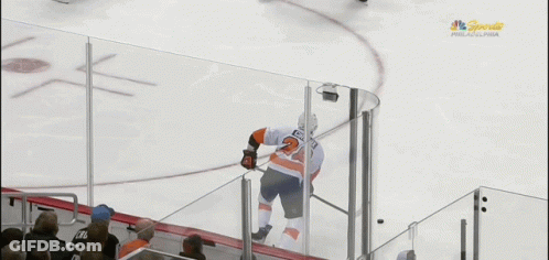 Hockey Game On FedEx Sponsored Rink GIF