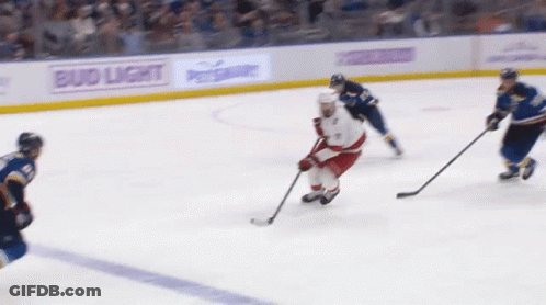 Hockey Game On Rink With Bud Light Ads GIF