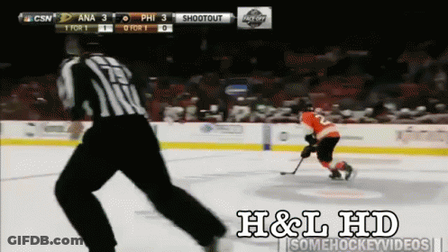 Hockey Game On Screen Saying H & L HD GIF