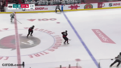 Hockey Game Underway With NHLShop.ca Ice Ad GIF