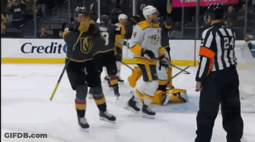 Hockey Game With Credit Card Ad GIF