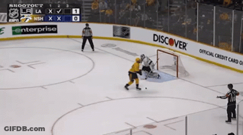 Hockey Game With Discover Banner GIF