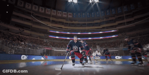 Hockey Game With Gatorade Ads GIF