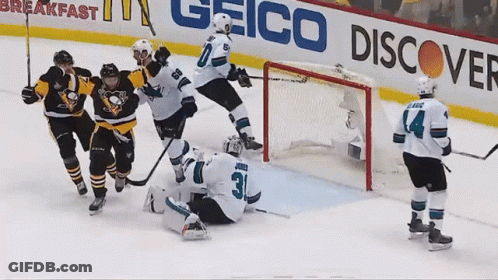 Hockey Game With Geico Banner GIF