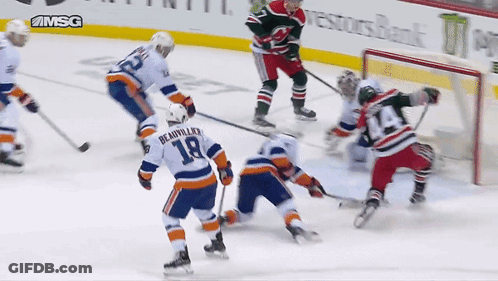 Hockey Game With MSG Logo Background GIF