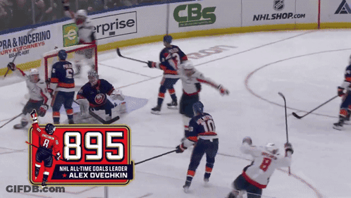 Hockey Game With Number 895 On Ice GIF