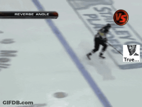 Hockey Game With Reverse Angle On Screen GIF