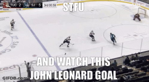 Hockey Game With Stfu And Watch This John Leonard Goal GIF