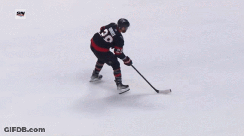 Hockey Goalie Kneeling In Number 36 Jersey GIF