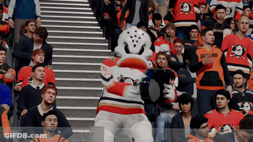 Hockey Mascot Wearing Number 93 Jersey GIF