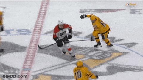 Hockey Player 10 Chased By Player 15 GIF