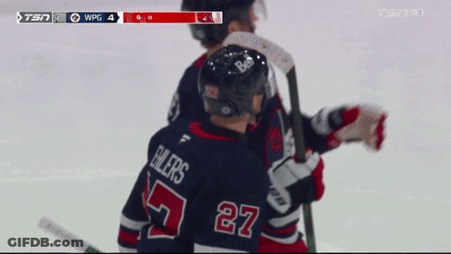 Hockey Player 27 With Another Player GIF