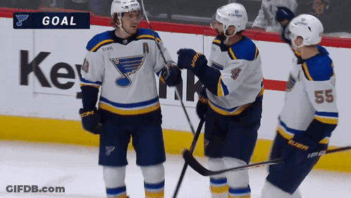 Hockey Player 55 Talking To Another Player GIF