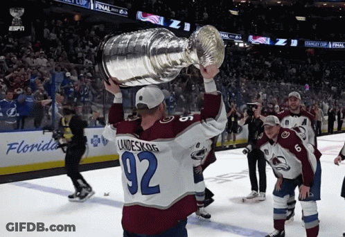 Hockey Player 92 Holding Trophy GIF