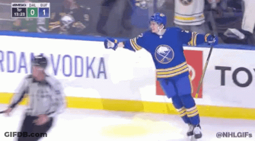 Hockey Player Arms Outstretched GIF