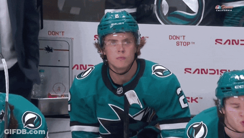Hockey Player By Don't Stop Sign GIF