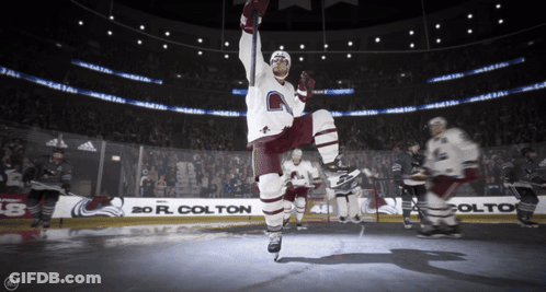 Hockey Player Celebrating Goal GIF