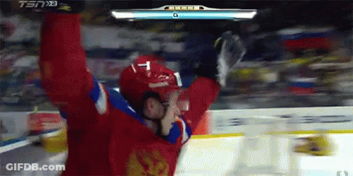 Hockey Player Celebrating Goal GIF