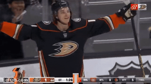 Hockey Player Celebrating Goal GIF