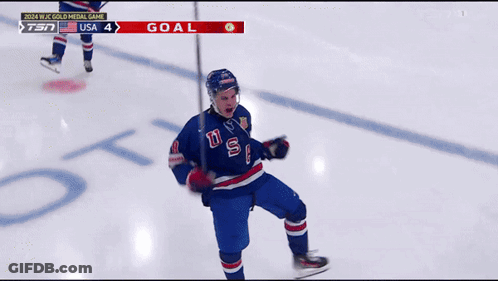 Hockey Player Celebrating Goal GIF
