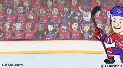 Hockey Player Holding Stick With H GIF