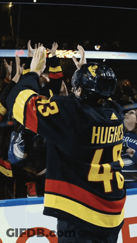 Hockey Player Hughes Jersey GIF