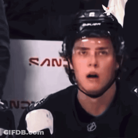 Hockey Player In Bauer Helmet Surprised GIF