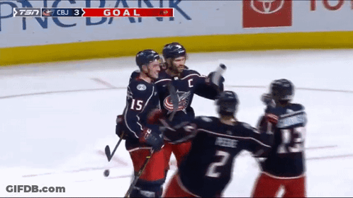Hockey Player In Bauer Jersey With Number 3 GIF