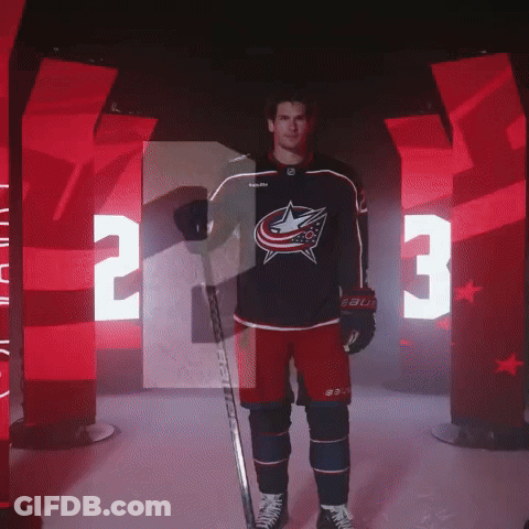 Hockey Player In Bauer Jersey With Number 3 GIF