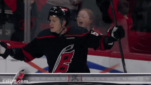 Hockey Player In Black And Red Jersey GIF