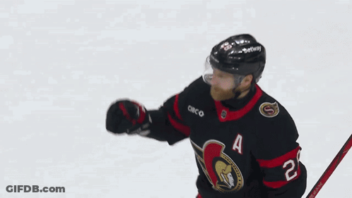 Hockey Player In Black Jersey With Letter A GIF