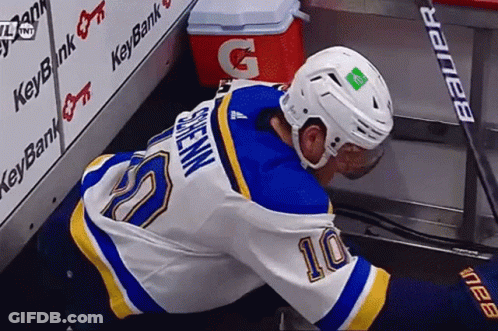 Hockey Player In Blue And White Jersey Number 10 GIF
