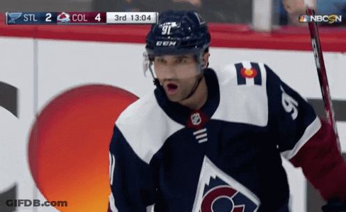 Hockey Player In Blue And White Jersey GIF
