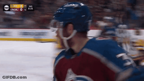 Hockey Player In Blue Helmet GIF