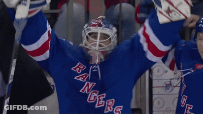 Hockey Player In Blue Jersey Number 24 GIF
