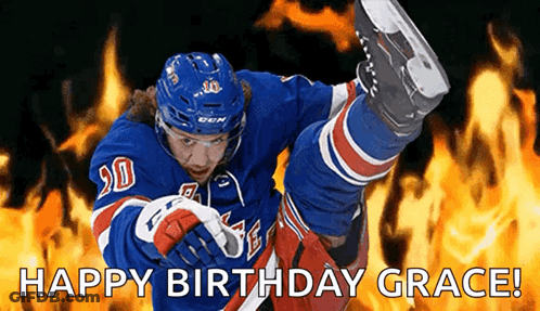 Hockey Player In Blue Jersey Number 30 GIF