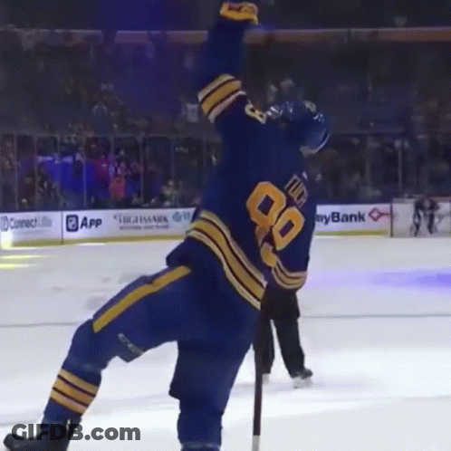 Hockey Player In Blue Jersey Number 90 GIF