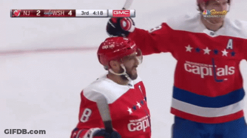 Hockey Player In Capitals Jersey GIF