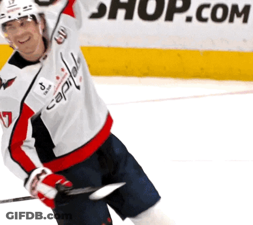Hockey Player In Capitals Shirt GIF