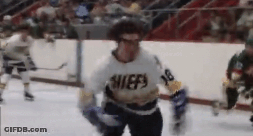 Hockey Player In Chiefs Jersey Running On Ice GIF