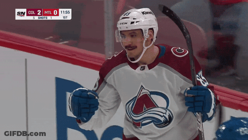 Hockey Player In Colorado Avalanche Jersey GIF